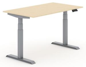 Výškově nastavitelný stůl PRIMO ADAPT, elektrický, 1400 x 800 x 625-1275 mm, bříza, šedá podnož