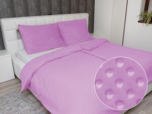 Biante Hřejivé ložní povlečení Minky TOP 3D puntíky MKP-053 Fialová lila Jednolůžko 140x200 a 70x90 cm