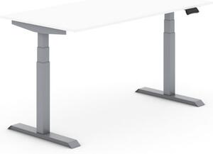 Výškově nastavitelný stůl PRIMO ADAPT, elektrický, 1800 x 800 x 625-1275 mm, bílá, šedá podnož