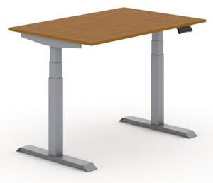 Výškově nastavitelný stůl PRIMO ADAPT, elektrický, 1200 x 800 x 625-1275 mm, třešeň, šedá podnož