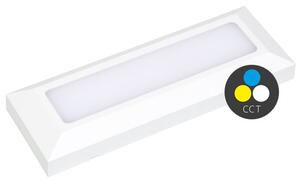 Ecolite Bílé tenké fasádní LED svítidlo obdelníkové 6W IP65 CCT ZSE5-BI