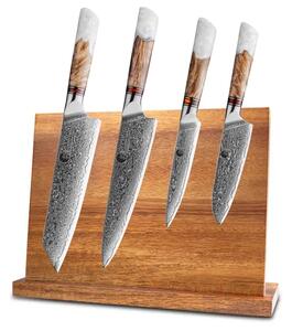Kuchyňský set 4 nožů SaKuRo White Resin z damaškové oceli