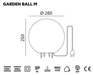 Záhradné svítidlo GARDEN BALL M 1x E27