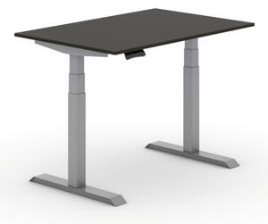 Výškově nastavitelný stůl PRIMO ADAPT, elektrický, 1200 x 800 x 625-1275 mm, wenge, šedá podnož