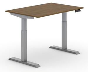 Výškově nastavitelný stůl PRIMO ADAPT, elektrický, 1200 x 800 x 735-1235 mm, ořech, šedá podnož