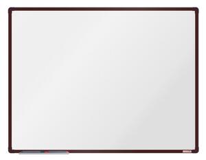 Bílá magnetická popisovací tabule boardOK, 1200 x 900 mm, hnědý rám