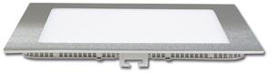 Ecolite Stříbrný vestavný LED panel hranatý 120 x 120mm 6W Barva světla: Denní bílá LED-WSQ-6W/41/CHR