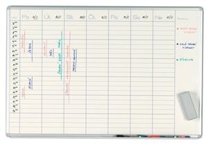 Týdenní plánovací tabule ekoTAB, 1000 x 700 mm, lakovaná