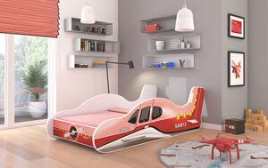 Adk Dětská postel s matrací a roštem 140x70 Plane červená