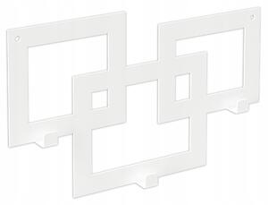 Věšák na oblečení do předsíně SQUARE 30 cm kovový bílý LOFT 17096