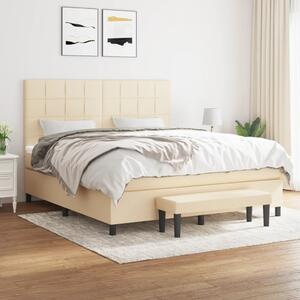 Box spring postel s matrací krémová 160x200 cm textil 3136610