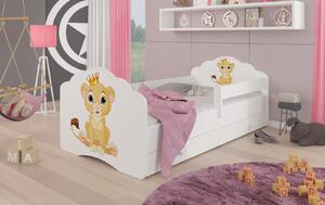 Bezpečná postel se zábranou pro děti 160x80 cm Lvíček Včetně zásuvky