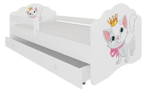 Dětská postel bílá 140x70 cm Kočička Bez zásuvky
