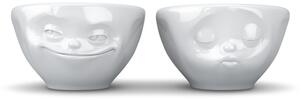 Sada 2 bílých zamilovaných malých šálků z porcelánu 58products, objem 100 ml