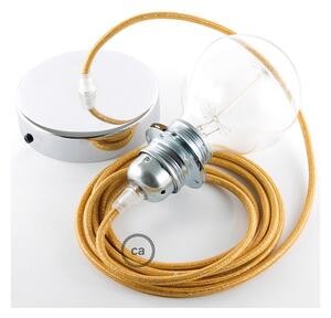 Creative cables Závěsné svítidlo pro stínidla s třpytivým zlatým textilním kabelem RL05 Velikost: 50 cm, Barva: Měď, Montáž: Udělej Si Sám Sada
