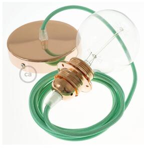 Creative cables Závěsné svítidlo pro stínidla s opal hedvábným textilním kabelem RH69 Velikost: 50 cm, Barva: Měď, Montáž: Udělej Si Sám Sada
