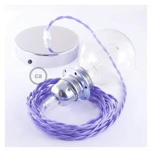Creative cables Závěsné svítidlo pro stínidla s lila zkrouceným hedvábným textilním kabelem TM07 Velikost: 50 cm, Barva: Bílá, Montáž: Udělej Si Sám Sada