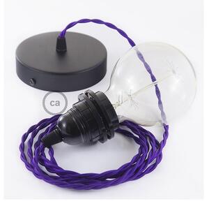 Creative cables Závěsné svítidlo pro stínidla s fialovým zkrouceným hedvábným textilním kabelem TM14 Velikost: 50 cm, Barva: Měď, Montáž: Udělej Si Sám Sada