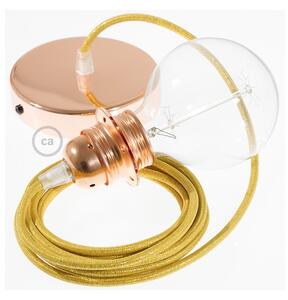 Creative cables Závěsné svítidlo pro stínidla s třpytivým zlatým textilním kabelem RL05 Velikost: 50 cm, Barva: Měď, Montáž: Udělej Si Sám Sada