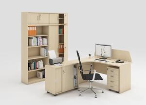 Sestava kancelářského nábytku MIRELLI A+, typ C, nástavba, bílá/dub sonoma