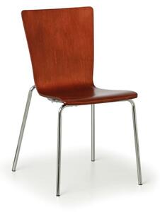 Dřevěná židle s chromovanou konstrukcí CALGARY, ořech