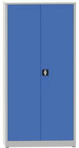 Dílenská policová skříň na nářadí KOVONA JUMBO, 4 police, svařovaná, 950 x 600 x 1950 mm, šedá / modrá