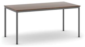 Jídelní stůl, 1600 x 800 mm, deska ořech, podnož tm. šedá