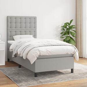 Box spring postel s matrací světle šedá 80 x 200 cm textil 3142049