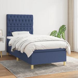 Box spring postel s matrací modrá 90x200 cm textil 3142551