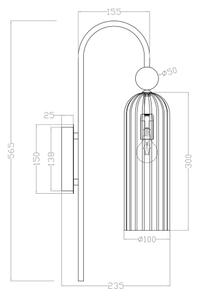 Nástěnná lampa PIEGA 1xE14/40W/230V mosaz/kouřová béžová