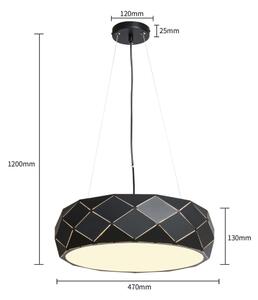 Lustr na lanku REUS 3xE27/40W/230V pr. 47 cm černá