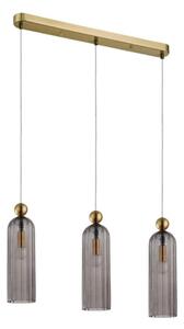 Lustr na lanku PIEGA 3xE14/40W/230V mosaz/kouřová černá