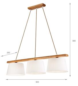 Lustr na lanku AIDA 3xE27/60W/230V pr. 25 cm dub