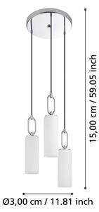 Eglo 390128 - Lustr na lanku MAJANA 3xE27/40W/230V lesklý chrom