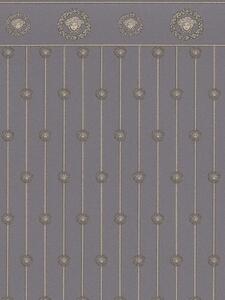 A.S. Création | Vliesová tapeta na zeď Versace 6 79131-4 | 0,53 x 10,05 m | šedá, fialová, metalická
