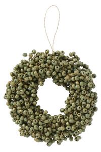 Korálkový věneček Wooden Beads Green Ø 13,5 cm