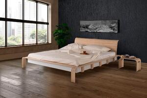 Luxusní designová postel Konstanz z masivu, bílý dekor
