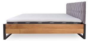 Manželská postel Catania 180x200 v kombinaci masivní dub a kov (několik barevných variant)