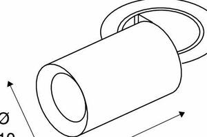 LA 1007045 NUMINOS® PROJECTOR L stropní zápustné svítidlo, 2700 K, 55°, válcové, bílé/bílé - BIG WHITE (SLV)