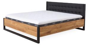 Manželská postel Trento 180x200 cm v kombinaci masivní dub a kov (několik barevných variant)