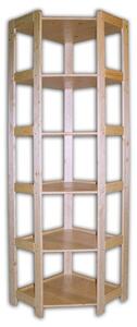 Rohový dřevěný regál 6 polic, 2040 x 600 x 335 mm