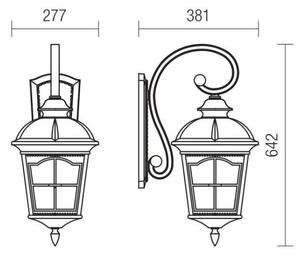 Redo 9648 - Venkovní nástěnná lampa YORK 1xE27/70W/230V IP44 hnědá
