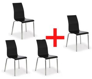 Jídelní židle BELLA 3+1 ZDARMA, černá
