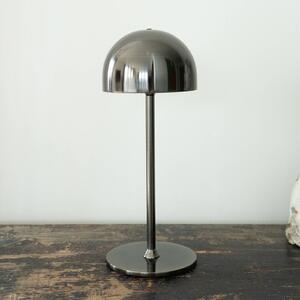 Sirius LED stolní lampa na baterie Tim, niklová barva, výška 30 cm, IP54, Obývací pokoj / jídelna, kov, Moderní
