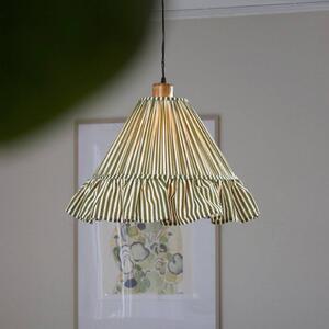 PR Home závěsné světlo Estrid, mechově zelená, látka, Ø 40 cm, E27, stmívatelný, Zelená, Obývací pokoj / jídelna, Textil / tkanina / hedvábí, Venkovský / rustikální