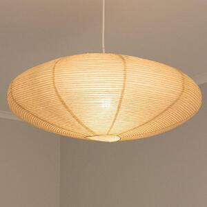PR Home závěsné světlo Yuni, béžová, papír, Ø 58 cm, E27, stmívatelný, Krémová / jantar, Obývací pokoj / jídelna, Papír / lunolit / lunopal, Skandinávský