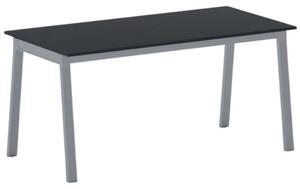 Kancelářský pracovní stůl PRIMO BASIC, šedostříbrná podnož, 1600 x 800 mm, grafitová