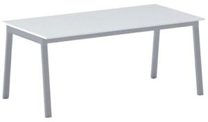 Kancelářský pracovní stůl PRIMO BASIC, šedostříbrná podnož, 1800 x 900 mm, bílá