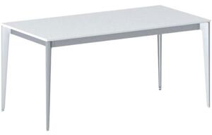 Kancelářský stůl PRIMO ACTION, šedostříbrná podnož, 1600 x 800 mm, bílá