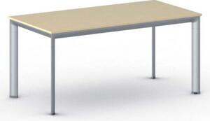 Kancelářský stůl PRIMO INVITATION, šedostříbrná podnož 1600 x 800 mm, bříza